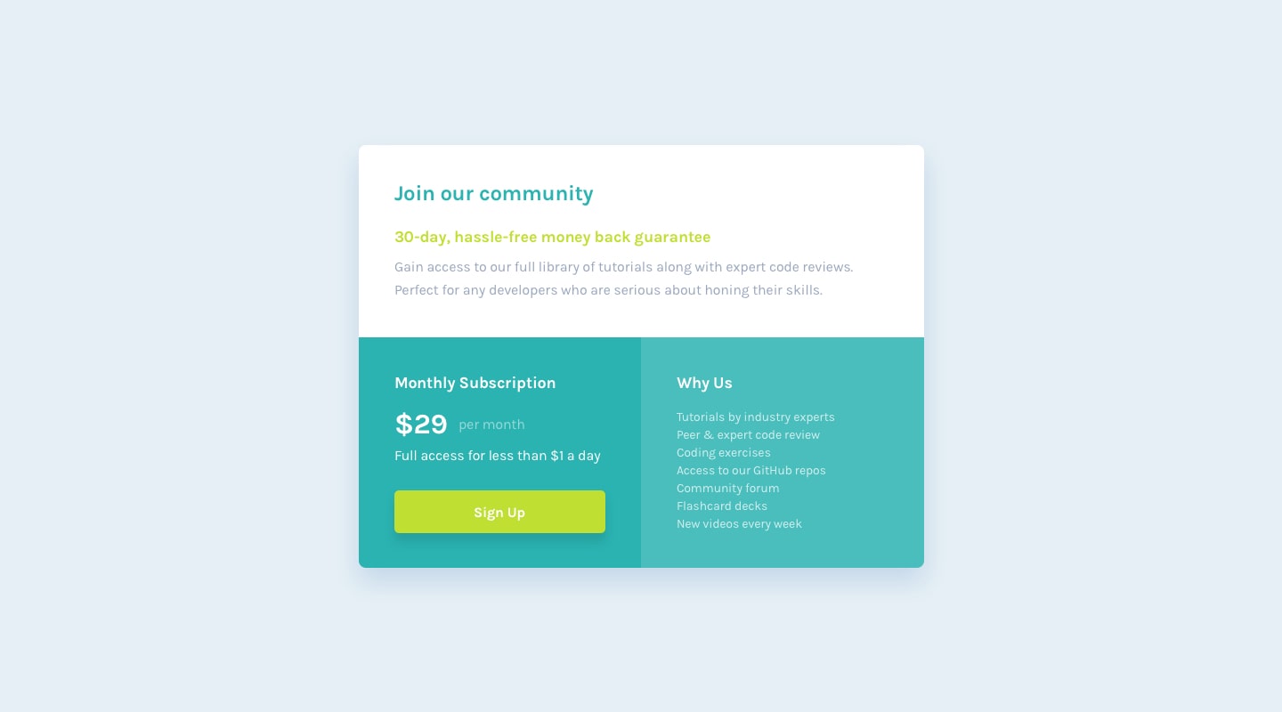 single price grid component image